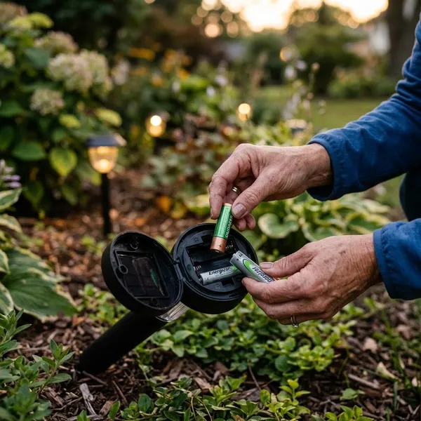 Which batteries fit different solar lights?